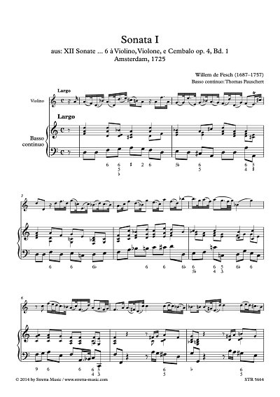 DL: W. de Fesch: Sonata I, Violine, Basso continuo