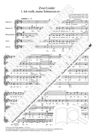 DL: C. Gottwald: Zwei Lieder. Vokaltranskriptionen von C (Pa
