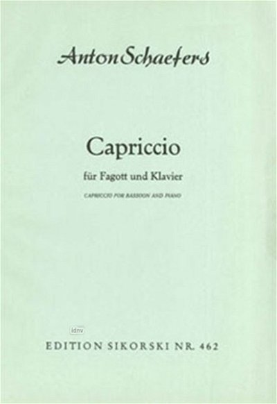 Schaefers Anton: Capriccio für Fagott und Klavier