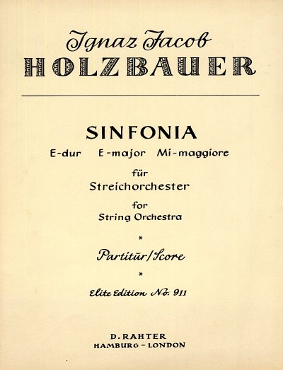 I. Holzbauer: Sinfonia E-Dur , Stro (Pa+St)