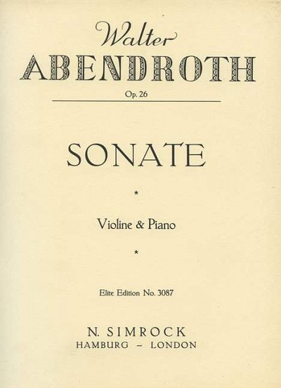 A. Walter: Sonate op. 26 , VlKlav