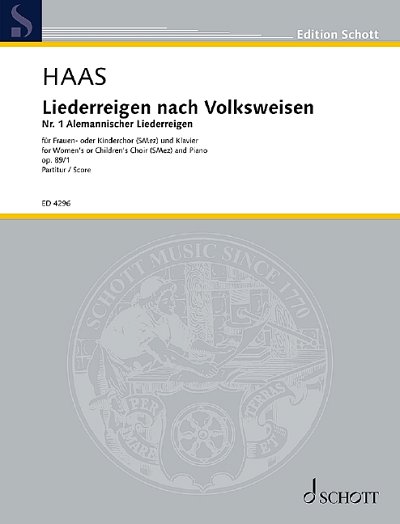 J. Haas: Liederreigen nach Volksweisen op. 89/1  (Part.)