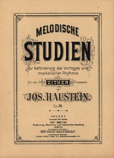 J. Haustein: Melodische Studien 1 op. 36, ZithW