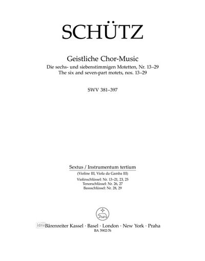 H. Schütz: Geistliche Chor-Music SWV 381-397