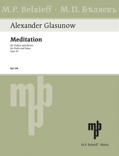DL: A. Glasunow: Meditation, VlKlav