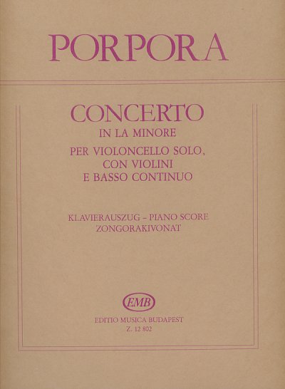 N.A. Porpora: Concerto in la minore, VcStrBc (KASt)