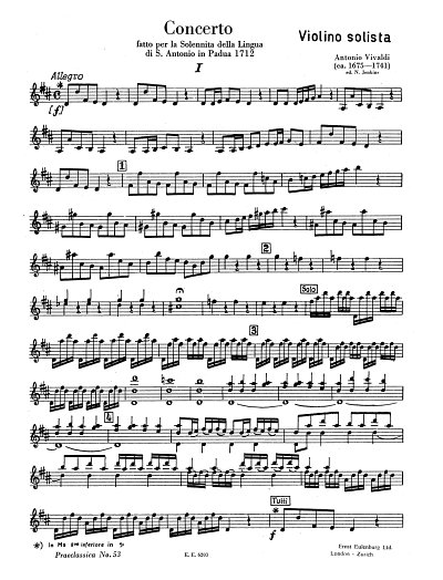 A. Vivaldi: Concerto D-Dur Op 35/19 Rv 212a P 165 - Vl Str P