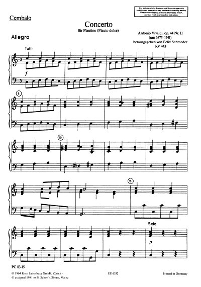 A. Vivaldi: Concerto C-Dur Op 44/11 Rv 443 Pv 79 - Bfl Str C