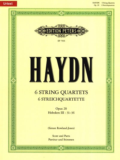 J. Haydn: 6 Quartette Op 20 Hob 3/31-36 (Sonnenquartette)