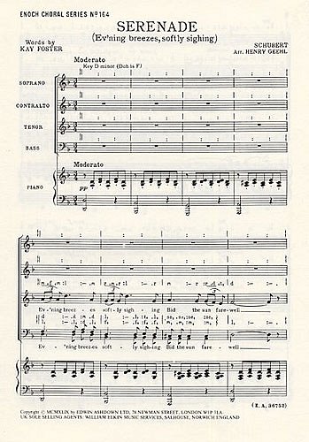 F. Schubert: Serenade - Ev'ning Breezes, Sof, GchKlav (Chpa)