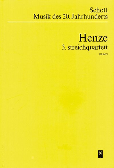 H.W. Henze: 3. Streichquartett , 2VlVaVc (Stp)