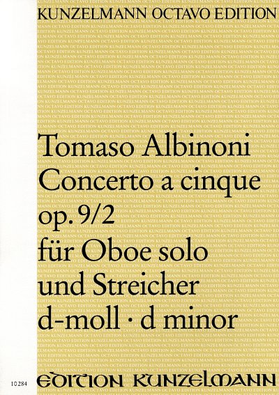 T. Albinoni: Konzert für Oboe d-Moll op. 9/2, ObStro (Part.)