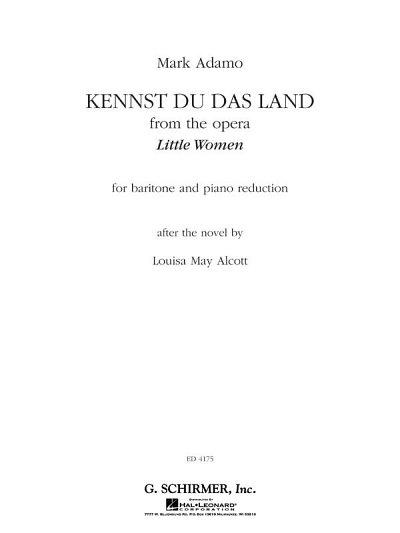 Kennst Du Das Land (from the Opera Little Wo, GesBrKlav (Bu)