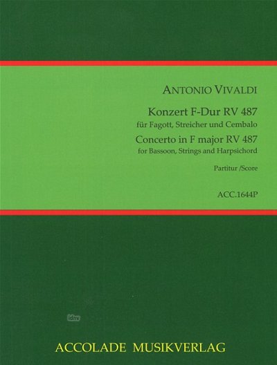 A. Vivaldi: Konzert fuer Fagott, Streicher un, FagStr (Part.