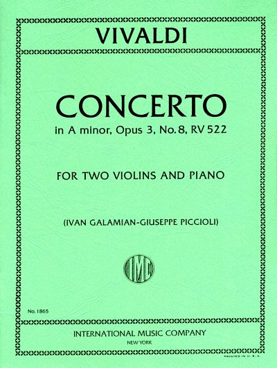 A. Vivaldi: Concerto In A Minor Op.3 No.8 RV 522 (Bu)