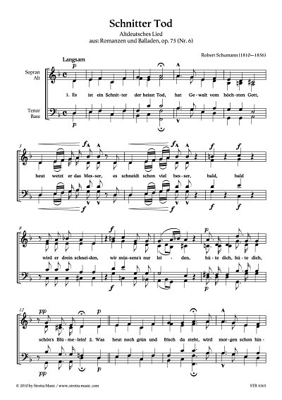 DL: R. Schumann: Schnitter Tod Altdeutsches Lied / aus: Roma
