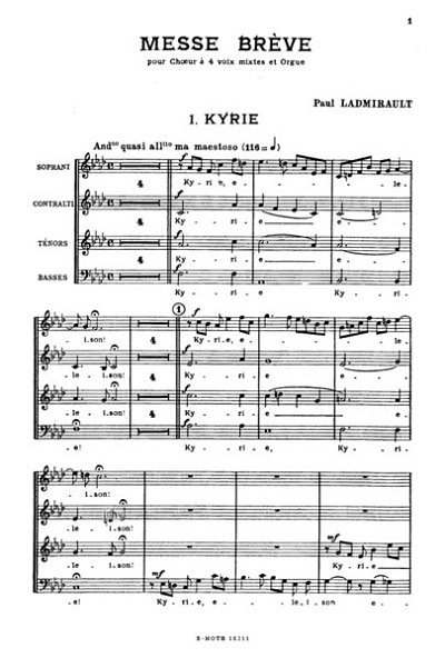 Ladmirault, Paul (1877-1944): Messe brève für Chor SATB und Orgel