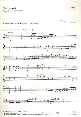 W.A. Mozart: Grabmusik KV 42 (35a); Passionskantate / Einzel