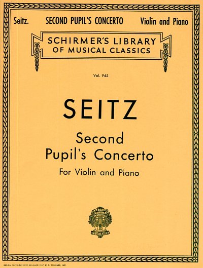 F. Seitz: Pupil's Concerto No. 2 in G Maj, VlKlav (KlavpaSt)
