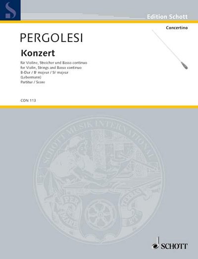 DL: G.B. Pergolesi: Konzert B-Dur, VlStrBc (Part.)