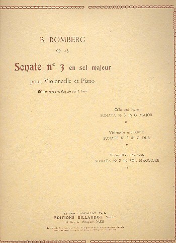 B. Romberg: Sonate en sol majeur op. 43/3, VcKlav (KlavpaSt)