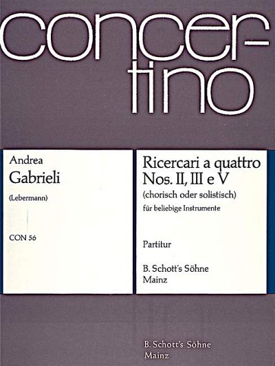 DL: A. Gabrieli: Ricercari a quattro (Part.)