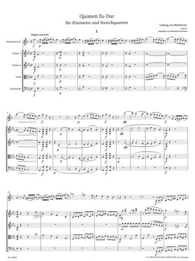 L. van Beethoven: Quintett Es-Dur Op 4