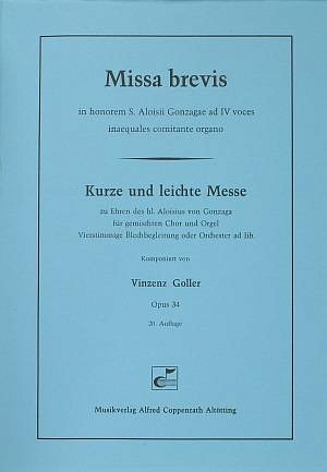 Vincenz Goller: Missa brevis (Kurze und leichte Messe) B-Dur op. 34