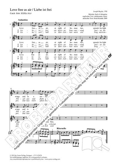DL: J. Haydn: Love free as air (Liebe ist frei) D-Dur Ho (Pa