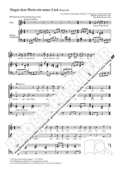 DL: R. Schweizer: Singet dem Herrn ein neues Lied F-Dur  (Pa