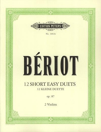 C.A. de Beriot: 12 kleine leichte Duette op. 87, 2Vl (St)
