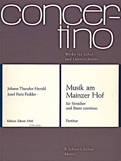 DL: G. Adam: Musik am Mainzer Hof (Part.)
