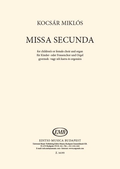 M. Kocsár: Missa secunda, Fch/KchOrg (Part.)