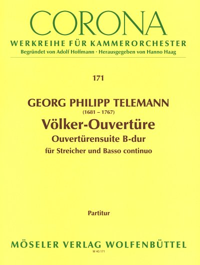 G.P. Telemann: Völker-Ouvertüre B-Dur TWV 55:, StrBc (Part.)