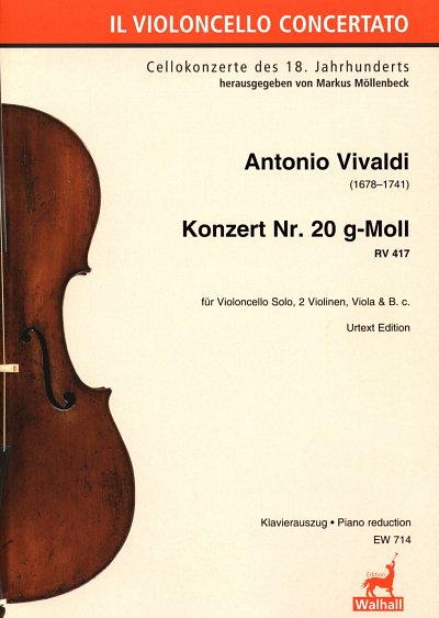 A. Vivaldi: Konzert g-Moll Nr. 20 RV 417, VcKlav (KA+St)