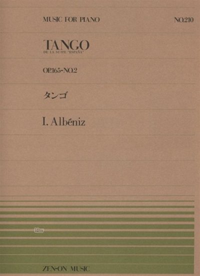 I. Albéniz: Tango op. 165/2 Nr. 210, Klav