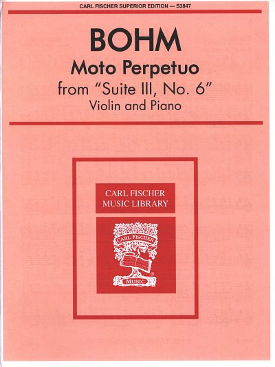 C. Bohm: Moto Perpetuo, From 'Suite III, No. , VlKlav (KASt)