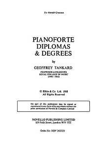 Piano Diplomas And Degrees, Klav