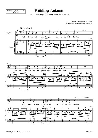 DL: R. Schumann: Fruehlings Ankunft Lied, op. 79, Nr. 20