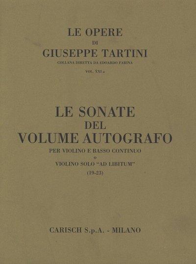 G. Tartini: Tartini Volume 21a: Sonate del Vol, VlBc (Part.)