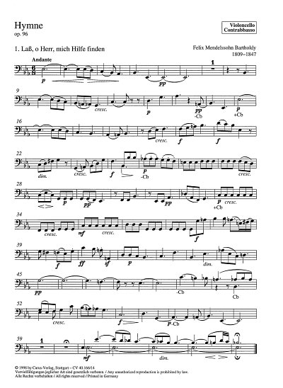 F. Mendelssohn Bartholdy: Hymne Op 96 - 3 Geistliche Lieder 