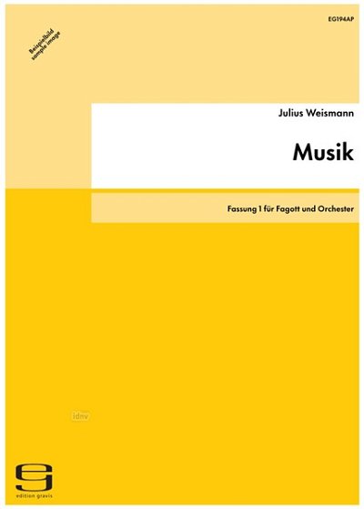 Weismann Julius: Konzert Op 153 - Fag Orch