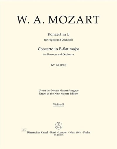 W.A. Mozart: Konzert B-Dur KV 191 (186e), FagOrch (Vl2)