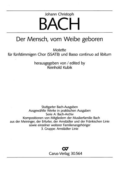 J.C. Bach: Der Mensch, vom Weibe geboren (Part.)