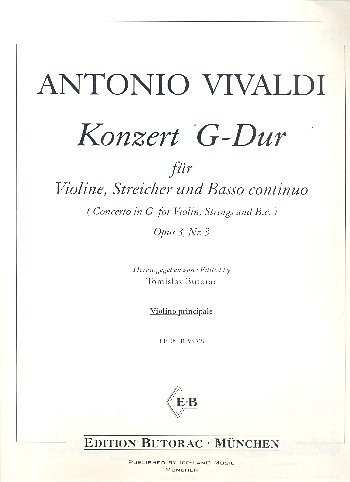 A. Vivaldi: Konzert G-Dur op. 3/3 (Vlsolo)