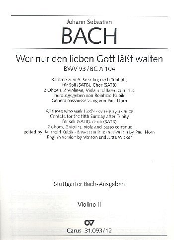 J.S. Bach: Wer nur den lieben Gott lässt wa, GesGchOrc (Vl2)