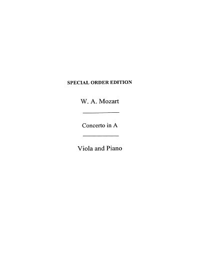 W.A. Mozart: Concerto In A K622 (Tertis), VaKlv
