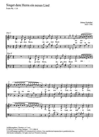 J. Pachelbel: Singet dem Herrn ein neues Lied