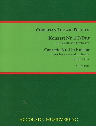 C.L. Dietter: Konzert Nr. 1 F-Dur, FagOrch (Part.)