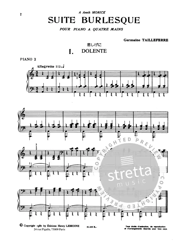 G. Tailleferre: Suite Burlesque, Klav4m (Sppa) (1)